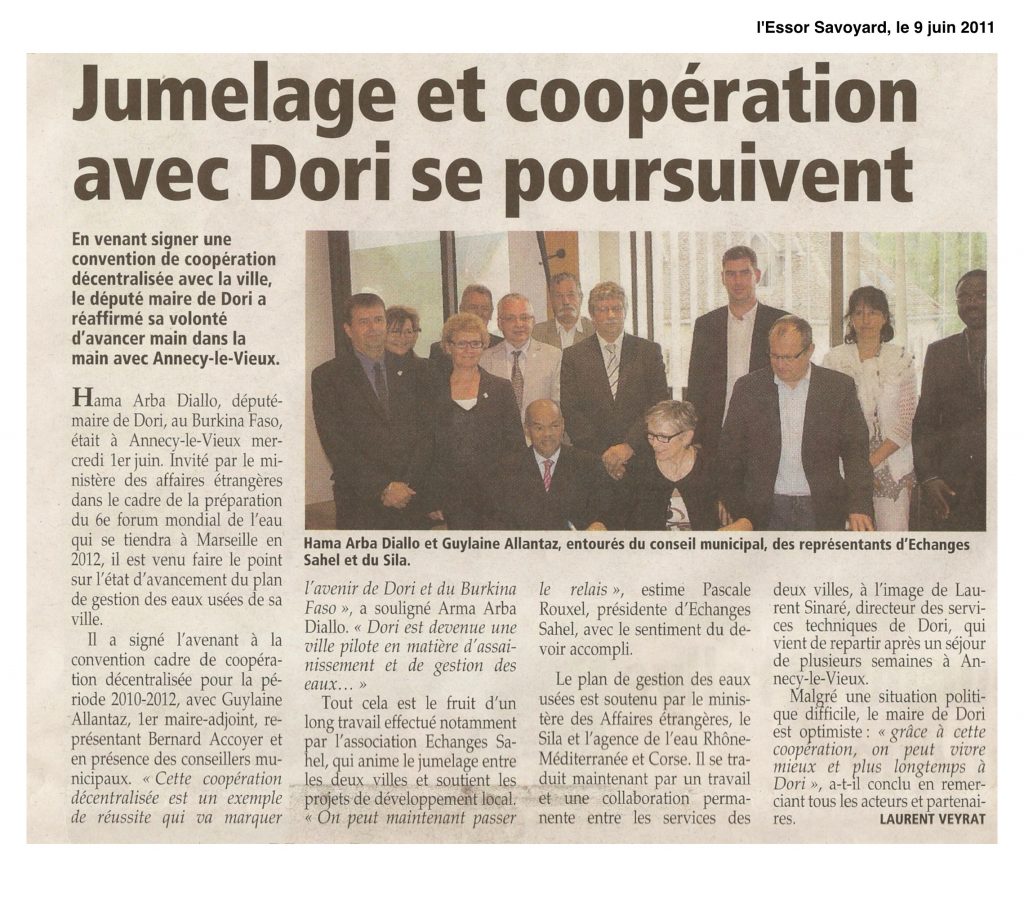 Jumelage et coopération avec Dori, une volonté réaffirmée