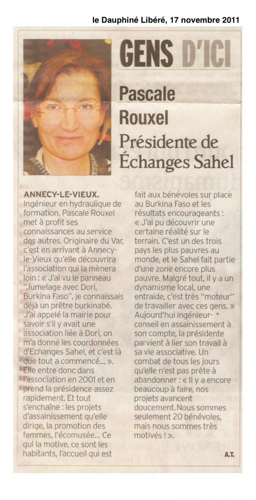 Pascale Rouxel, présidente d’Échanges Sahel