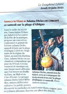 Concert africain plage d'Albigny